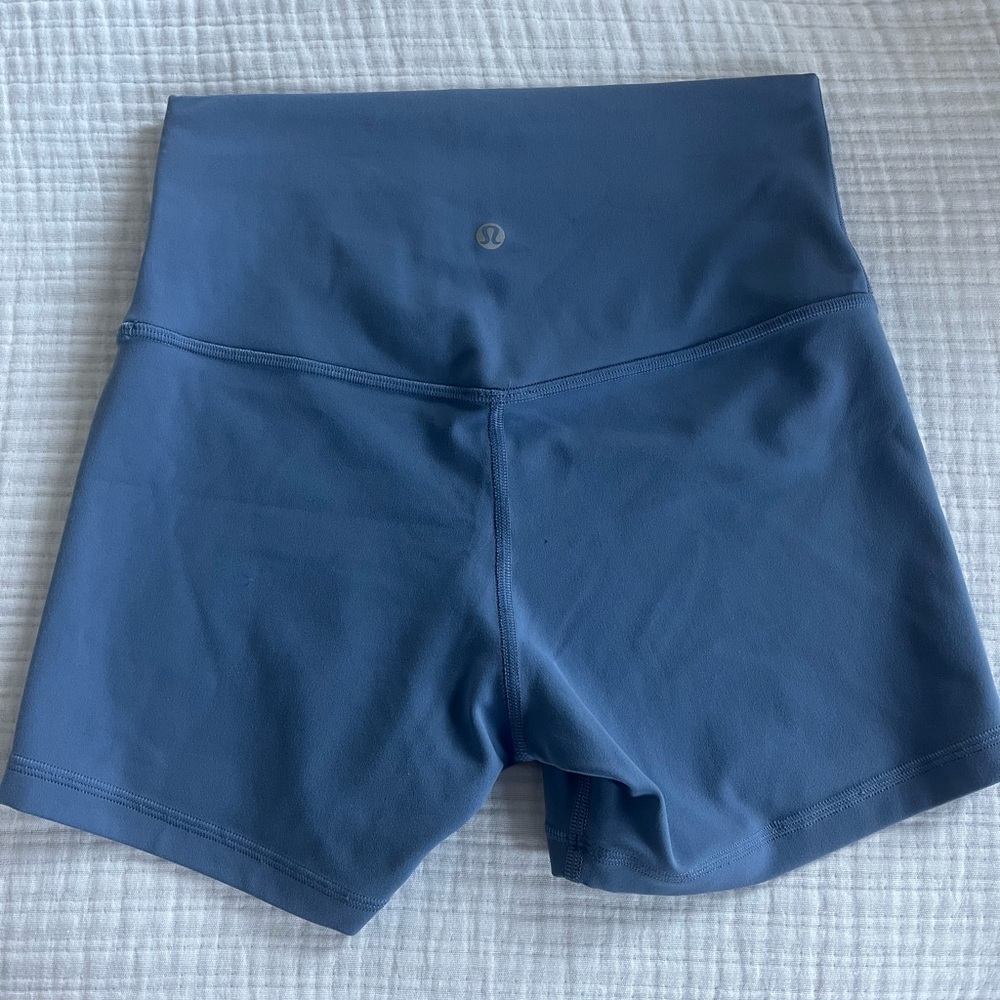 Lululemon Athletica Blue High Waist Athletic Shorts